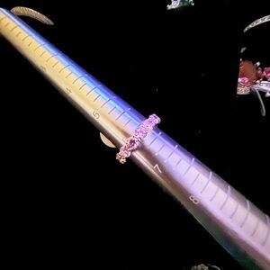 Pink Crystal Eternity Stackable Ring - Sparkling Women's Ring